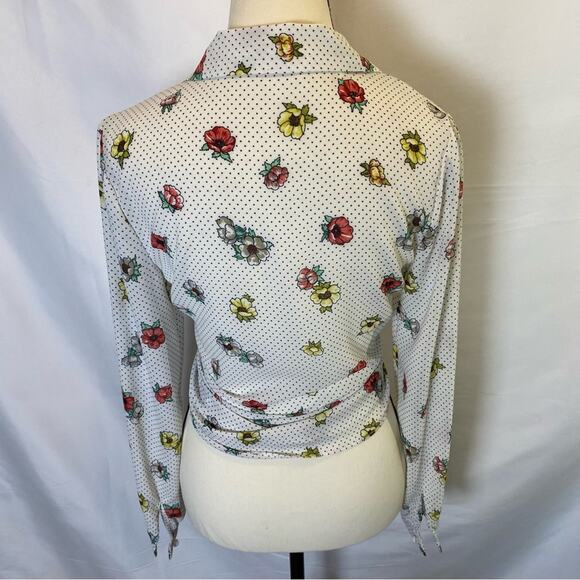 Nasty‎ Gal Collection Tied To You Floral Shirt Women’s Small Polka Dot Blouse - Picture 9 of 15
